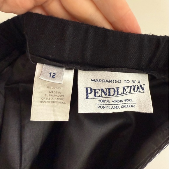 Pendelton - 100% Virgin Wool Midi Pencil Skirt Black - US 12 - Picture 10 of 11
